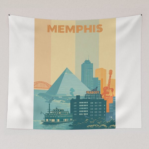 Item preview, Memphis Riverfront with Peabody Hotel and Mississippi Paddleboat designed and sold by Places On Earth.