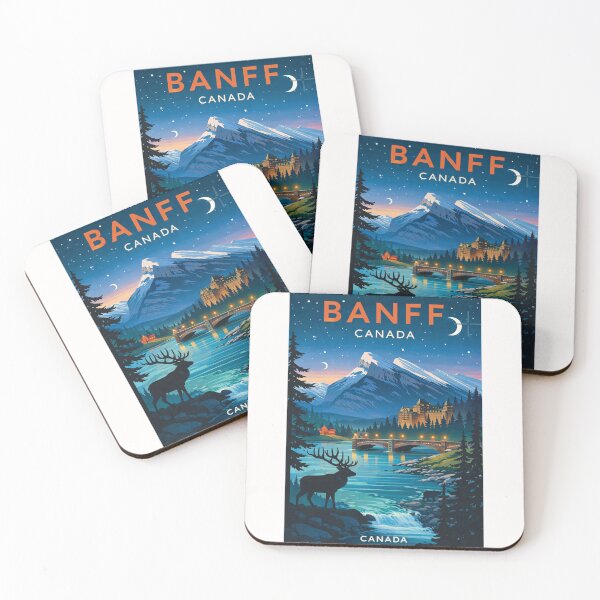 Item preview, Banff Night Scene with Fairmont Hotel and Bow River Bridge designed and sold by Places On Earth.
