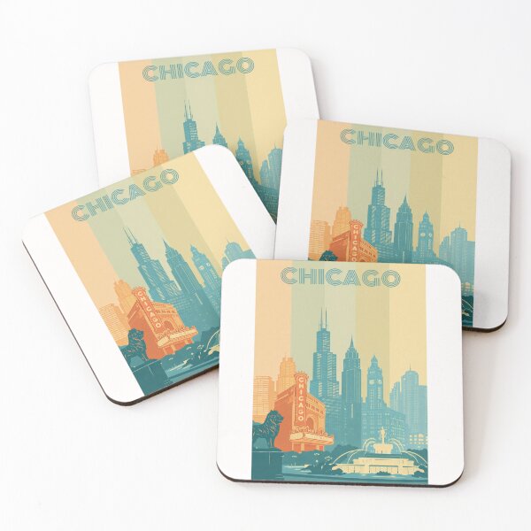 Item preview, Chicago Theater and Skyline with Buckingham Fountain View designed and sold by Places On Earth.