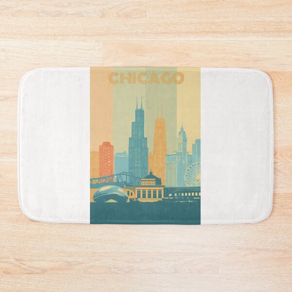 Item preview, Chicago Skyline with Cloud Gate, Navy Pier and Lakefront Museums designed and sold by Places On Earth.
