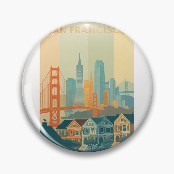 Item preview, San Francisco Skyline with Golden Gate Bridge and Painted Ladies designed and sold by Places On Earth.