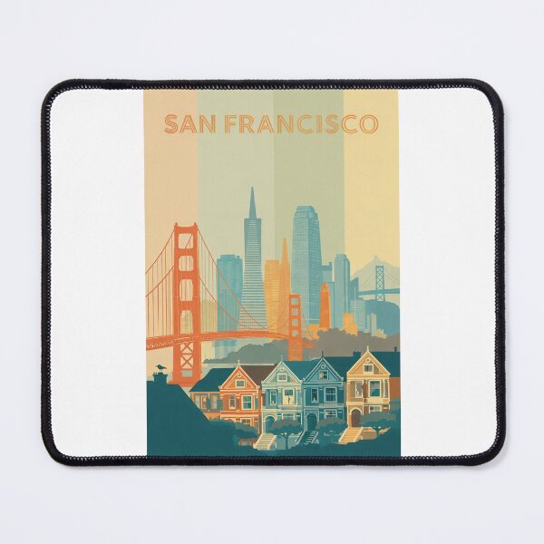 Item preview, San Francisco Skyline with Golden Gate Bridge and Painted Ladies designed and sold by Places On Earth.