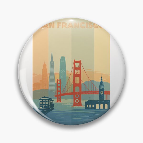 Item preview, San Francisco Waterfront View with Golden Gate Bridge and Ferry Building designed and sold by Places On Earth.