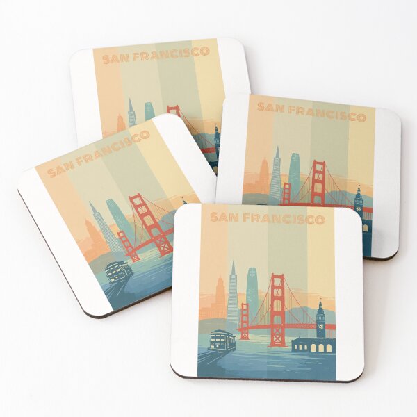 Item preview, San Francisco Waterfront View with Golden Gate Bridge and Ferry Building designed and sold by Places On Earth.