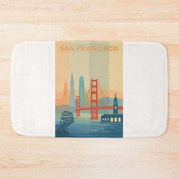 Item preview, San Francisco Waterfront View with Golden Gate Bridge and Ferry Building designed and sold by Places On Earth.