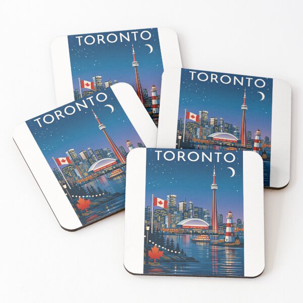 Item preview, Toronto Skyline Night Scene with CN Tower, Rogers Centre and Lighthouse designed and sold by Places On Earth.
