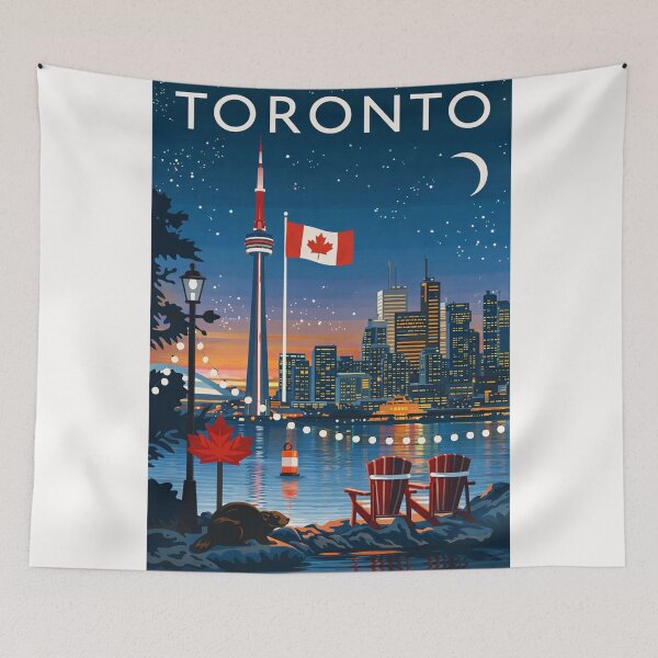 Item preview, Toronto Waterfront with CN Tower, Canadian Flag and Skyline View designed and sold by Places On Earth.