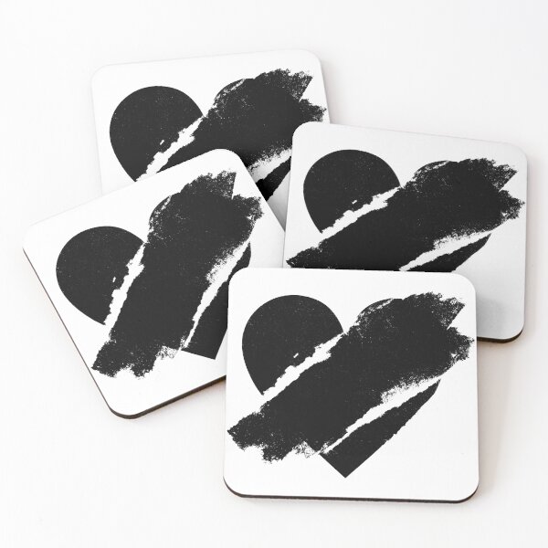 Item preview, Broken Heart – Black Grunge Abstract Love Symbol designed and sold by VilnaArtPrints.
