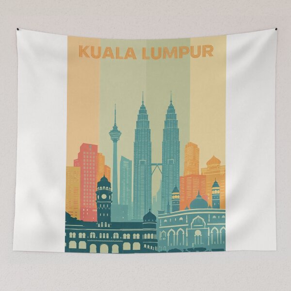 Item preview, Kuala Lumpur Cityscape with Petronas Towers and Masjid Jamek designed and sold by Places On Earth.