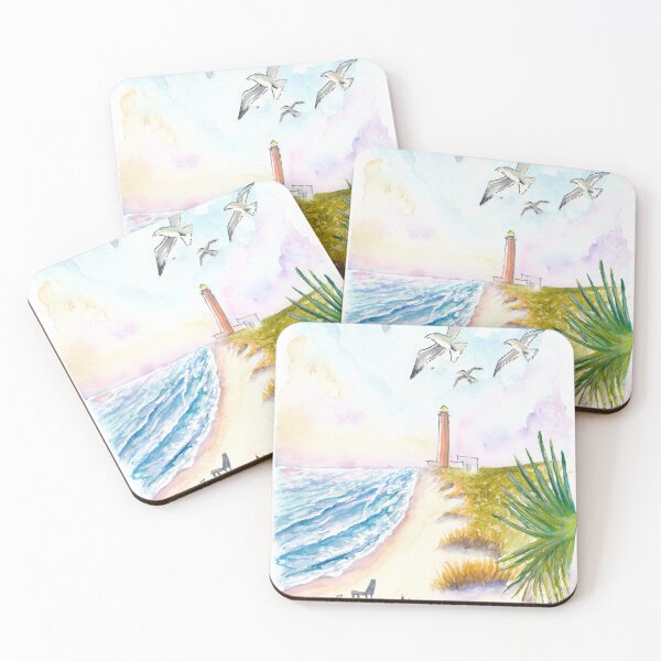 Item preview, South Padre Island Lighthouse Above Sunlit Coastal Dunes designed and sold by artshop77.