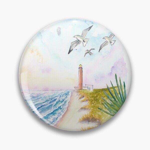 Item preview, South Padre Island Lighthouse Above Sunlit Coastal Dunes designed and sold by artshop77.