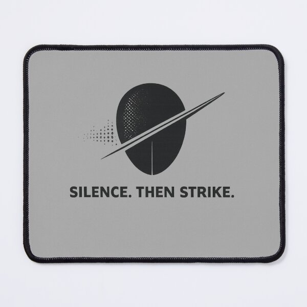 Item preview, Silence. Then Strike. – Minimal Fencing Mask Blade Design designed and sold by ChillCharmStudio.