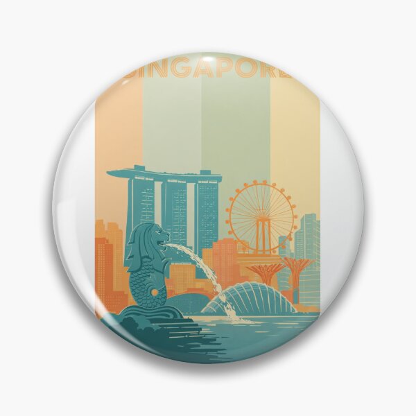 Item preview, Singapore Marina Bay View with Merlion and Supertree Grove designed and sold by Aryabek.