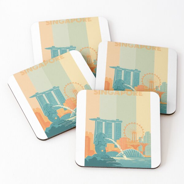 Item preview, Singapore Marina Bay View with Merlion and Supertree Grove designed and sold by Aryabek.