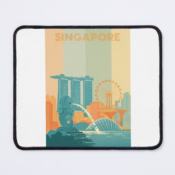 Item preview, Singapore Marina Bay View with Merlion and Supertree Grove designed and sold by Aryabek.