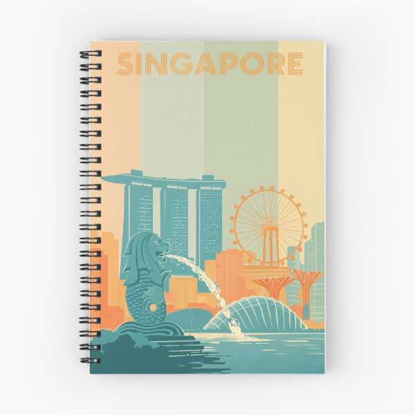 Item preview, Singapore Marina Bay View with Merlion and Supertree Grove designed and sold by Aryabek.
