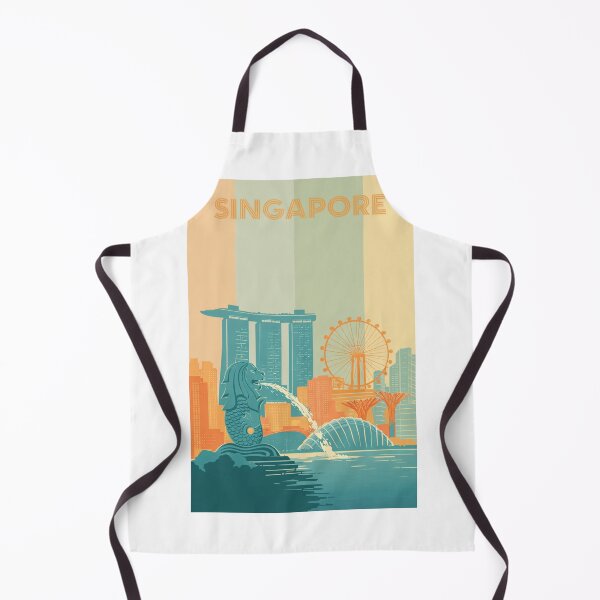 Item preview, Singapore Marina Bay View with Merlion and Supertree Grove designed and sold by Aryabek.