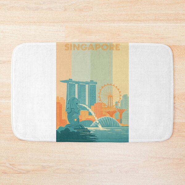 Item preview, Singapore Marina Bay View with Merlion and Supertree Grove designed and sold by Aryabek.