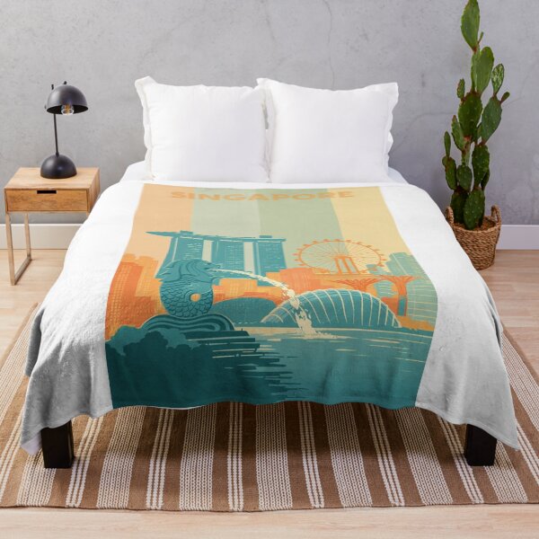Item preview, Singapore Marina Bay View with Merlion and Supertree Grove designed and sold by Aryabek.