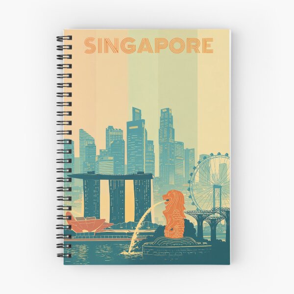 Item preview, Singapore Skyline with Marina Bay Sands, Merlion and Flyer designed and sold by Aryabek.