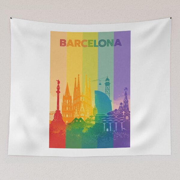 Item preview, Barcelona Skyline with Sagrada Família, Park Güell and Columbus Monument designed and sold by Aryabek.