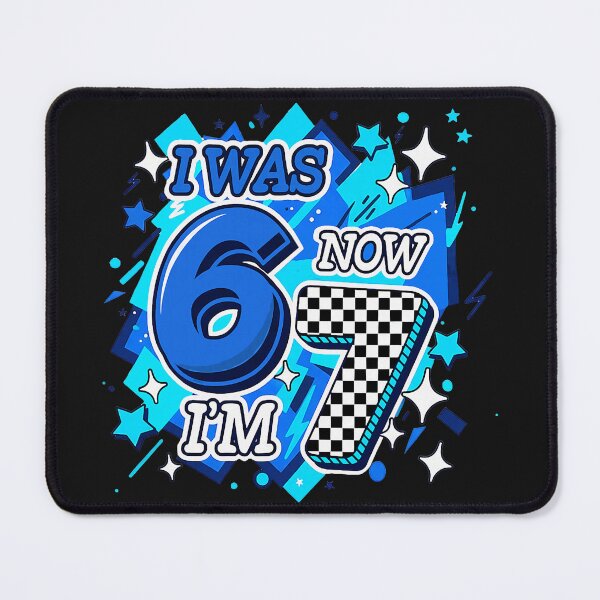 Item preview, Blue Checkered I was 6 Now I'm 7 Birthday Boy Bday 6 7 Meme designed and sold by KathieFaugh.