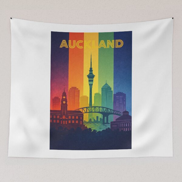 Item preview, Auckland Skyline with Sky Tower, Harbour Bridge and Ferry Building designed and sold by Aryabek.