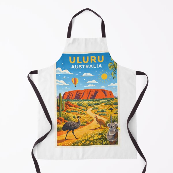 Item preview, Uluru Landscape with Kangaroo, Koala and Hot Air Balloon designed and sold by Aryabek.