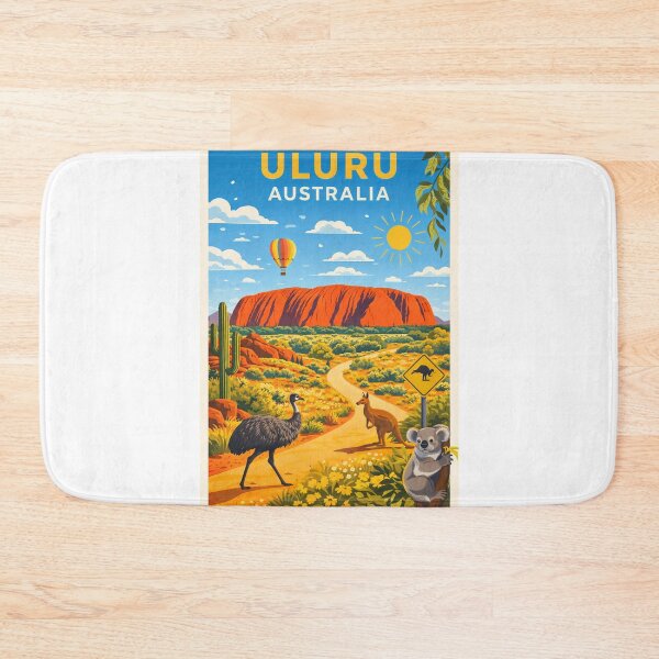 Item preview, Uluru Landscape with Kangaroo, Koala and Hot Air Balloon designed and sold by Aryabek.
