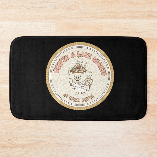Item preview, Coffee and Late Nights Funny Medical Student Uniform Art designed and sold by medoutfits.