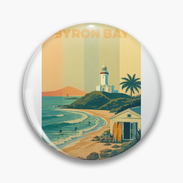 Item preview, Byron Bay Lighthouse and Surf Beach with Coastal Shack designed and sold by Aryabek.
