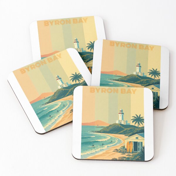 Item preview, Byron Bay Lighthouse and Surf Beach with Coastal Shack designed and sold by Aryabek.