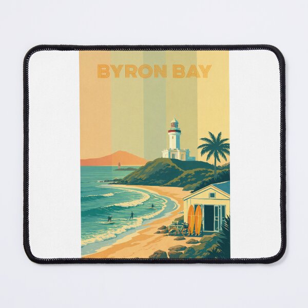 Item preview, Byron Bay Lighthouse and Surf Beach with Coastal Shack designed and sold by Aryabek.