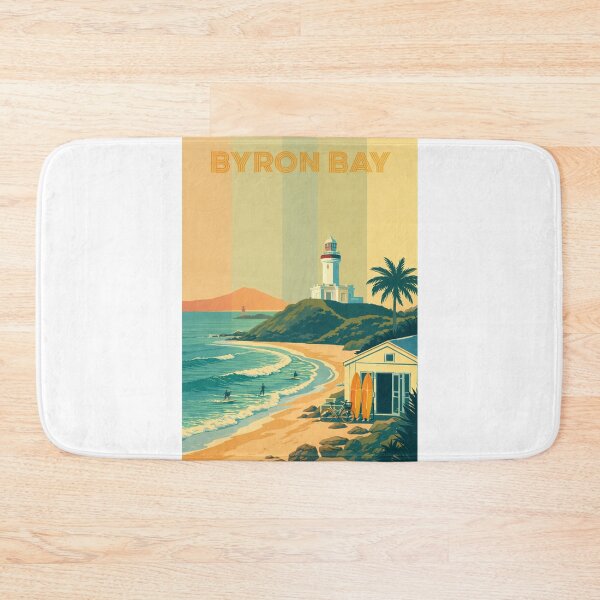 Item preview, Byron Bay Lighthouse and Surf Beach with Coastal Shack designed and sold by Aryabek.