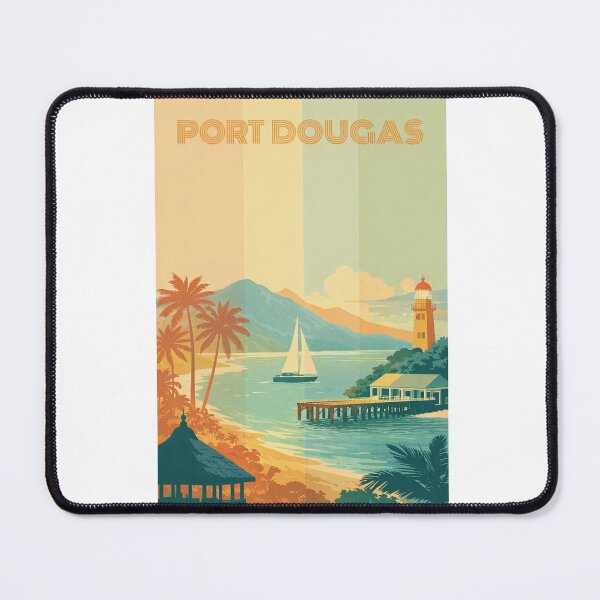 Item preview, Port Douglas Coastline with Lighthouse, Pier and Sailboat designed and sold by Aryabek.