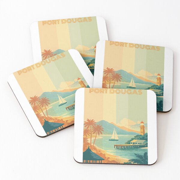 Item preview, Port Douglas Coastline with Lighthouse, Pier and Sailboat designed and sold by Aryabek.