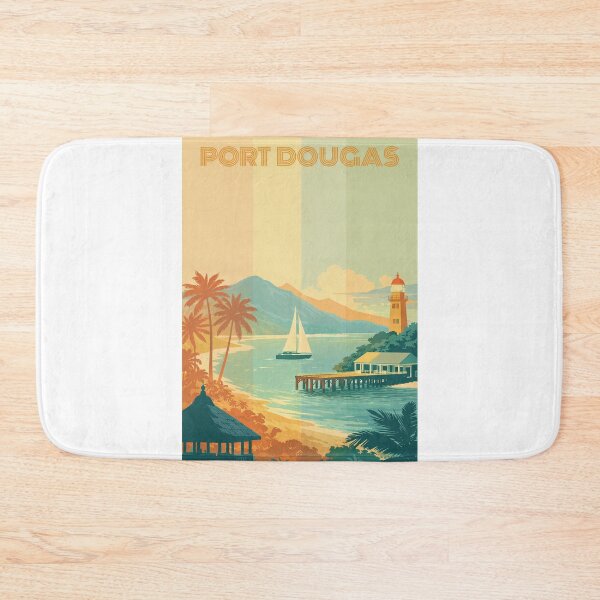 Item preview, Port Douglas Coastline with Lighthouse, Pier and Sailboat designed and sold by Aryabek.