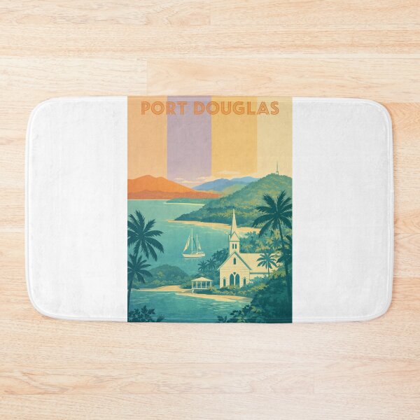 Item preview, Port Douglas Scenic Bay with Historic Church and Sailing Boats designed and sold by Aryabek.