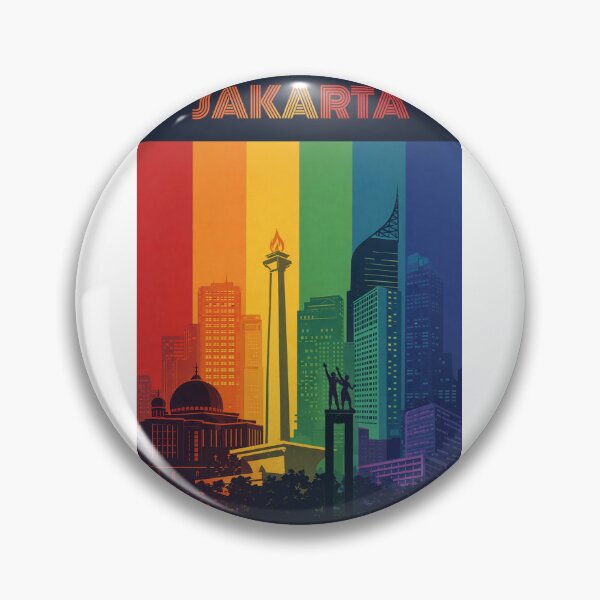 Item preview, Jakarta Skyline with National Monument and Istiqlal Mosque designed and sold by Aryabek.