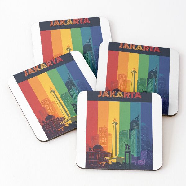 Item preview, Jakarta Skyline with National Monument and Istiqlal Mosque designed and sold by Aryabek.
