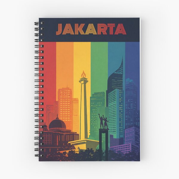 Item preview, Jakarta Skyline with National Monument and Istiqlal Mosque designed and sold by Aryabek.