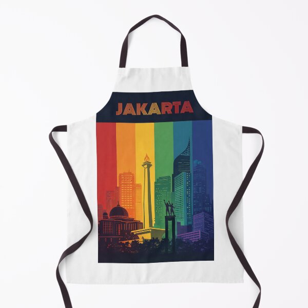 Item preview, Jakarta Skyline with National Monument and Istiqlal Mosque designed and sold by Aryabek.