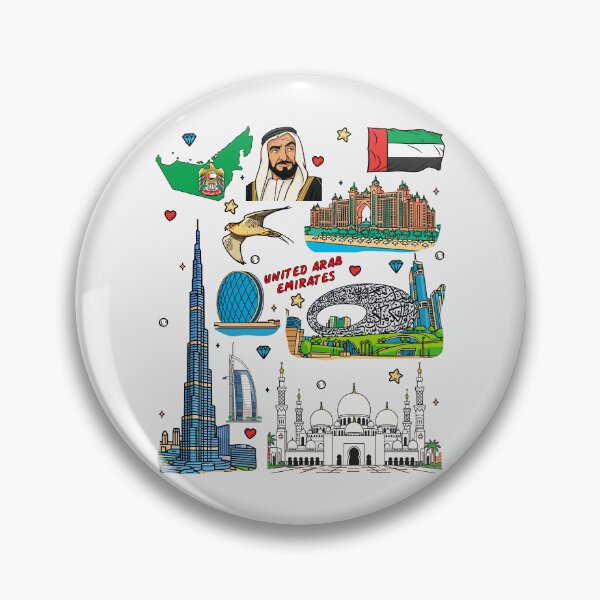 Item preview, UAE Landmarks & Heritage Pop Art Collage designed and sold by mashmosh.