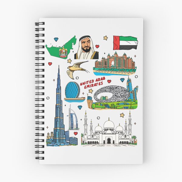 Item preview, UAE Landmarks & Heritage Pop Art Collage designed and sold by mashmosh.