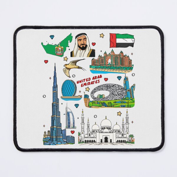 Item preview, UAE Landmarks & Heritage Pop Art Collage designed and sold by mashmosh.