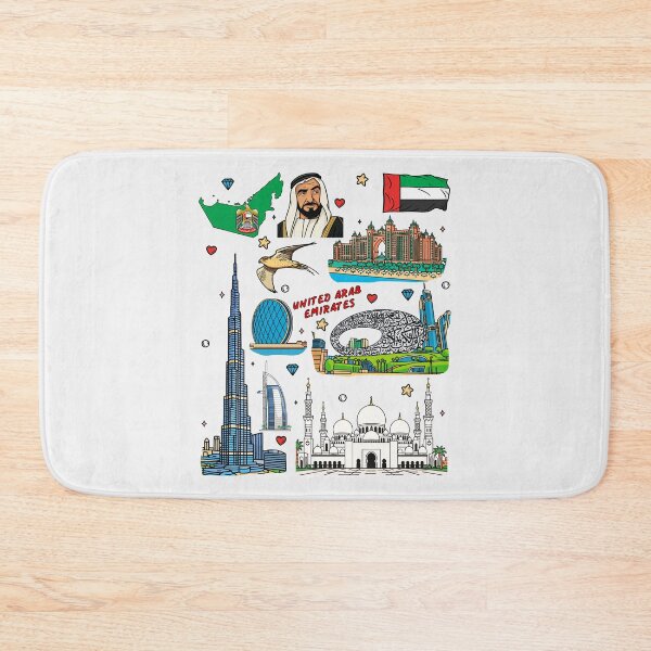 Item preview, UAE Landmarks & Heritage Pop Art Collage designed and sold by mashmosh.