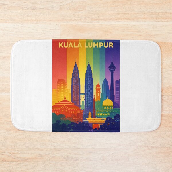 Item preview, Kuala Lumpur Landmarks with Petronas Towers, KL Tower and Mosques designed and sold by Aryabek.