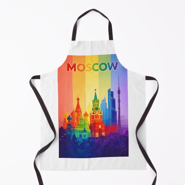 Item preview, Moscow Skyline with Saint Basil's Cathedral and Spasskaya Tower in Rainbow Colors designed and sold by Aryabek.