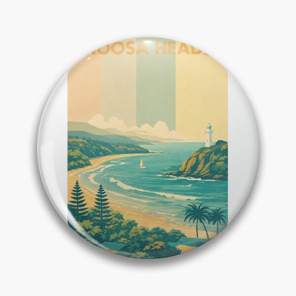Item preview, Noosa Heads Coastline with Lighthouse and Rolling Surf designed and sold by Aryabek.