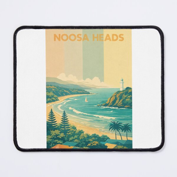 Item preview, Noosa Heads Coastline with Lighthouse and Rolling Surf designed and sold by Aryabek.